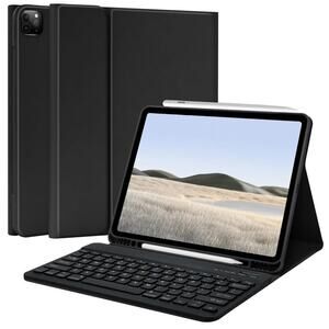 TQQ for iPad Air 13-inch (M2) 2024 & Pro 12.9 inch 2022 Case with Keyboard Black